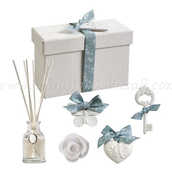 Confezione con profumo per ambienti e 4 gessi profumati Mathilde M profumo Poudre de Riz
