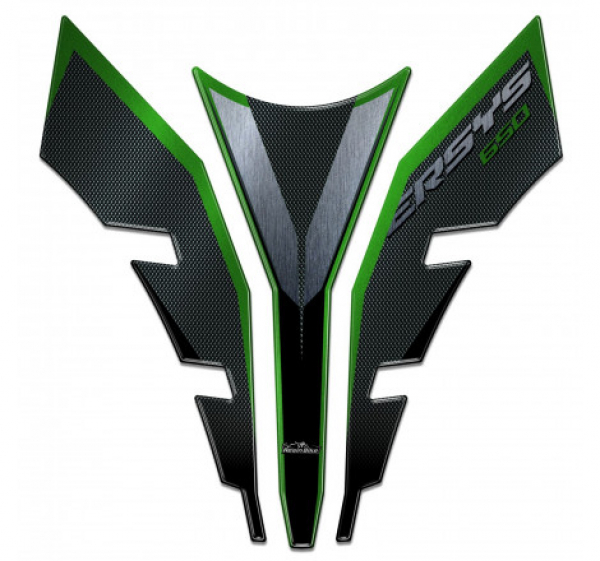 ADESIVO 3D PARASERBATOIO COMPATIBILE KAWASAKI VERSYS 650 2017-2020 VERDE METAL
