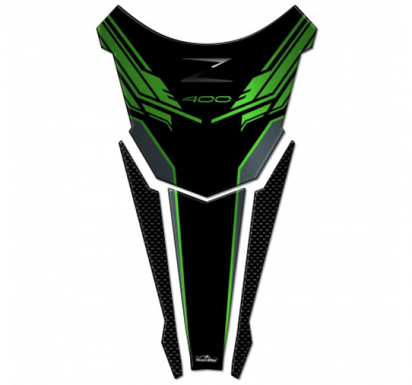 ADESIVO 3D PARASERBATOIO COMPATIBILE CON KAWASAKI Z400 2019-2020 VERDE METAL